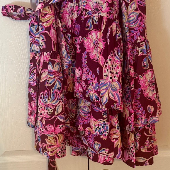 NWOT Lilly Pulitzer Floral Purple Wrap Dress - Picture 8 of 8